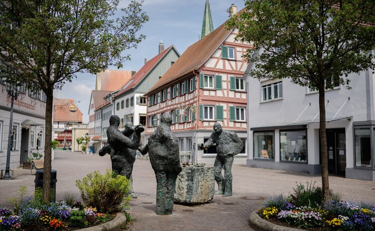 Hauptstraße in Bad Saulgau mit Blick auf Marktplatz